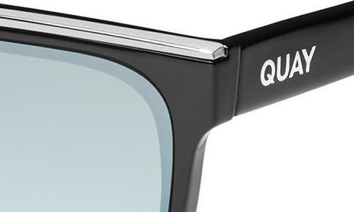 Shop Quay Level Up 55mm Square Sunglasses In Black/silver Turquoise Flash