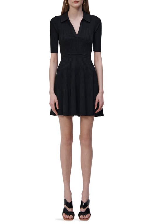 Simkhai Patricia Rib Polo Minidress in Black at Nordstrom, Size Small