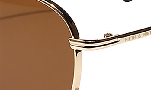 Fifth & Ninth Jackson 50mm Round Sunglasses In Gold/brown
