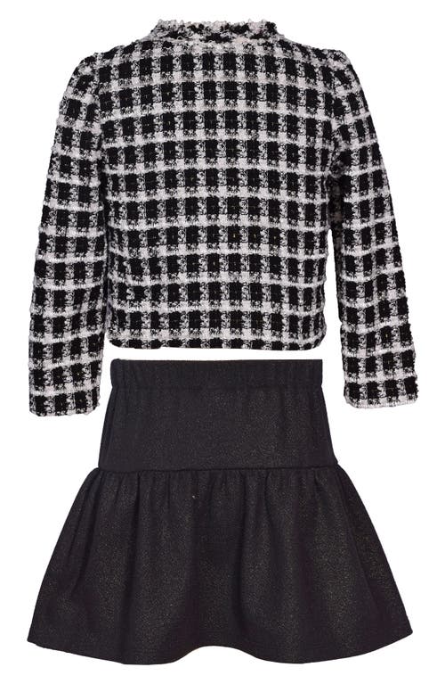 Iris & Ivy Kids' Bouclé Jacket & Skirt Set In Black