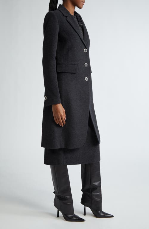 Shop St John St. John Collection Single Breasted Wool & Cashmere Coat In Heather Carbon