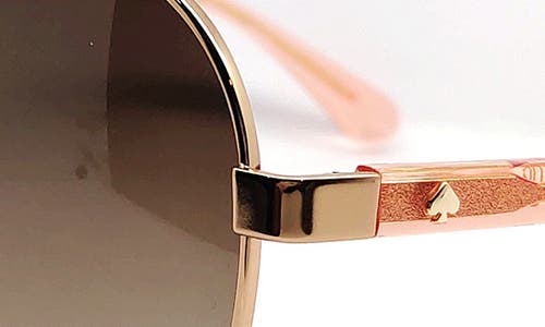 Kate Spade New York Averie 58mm Gradient Aviator Sunglasses In Rose Gold Soft Pink/ Brown Sf