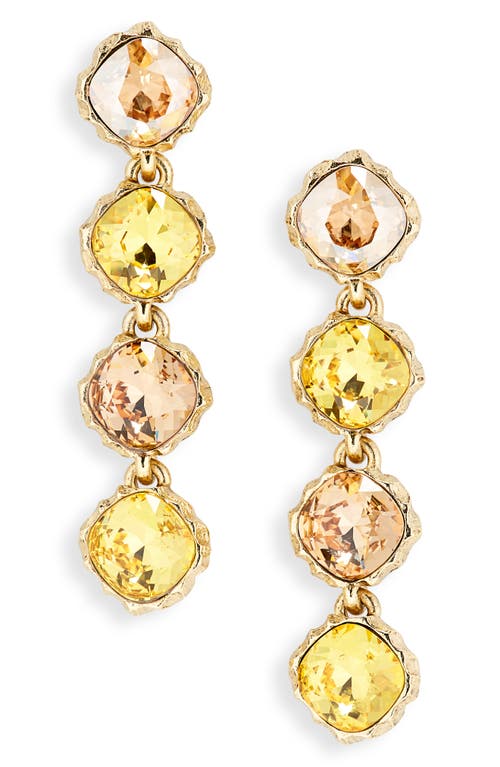 Oscar De La Renta Classic Crystal Drop Earrings In Topaz Multi
