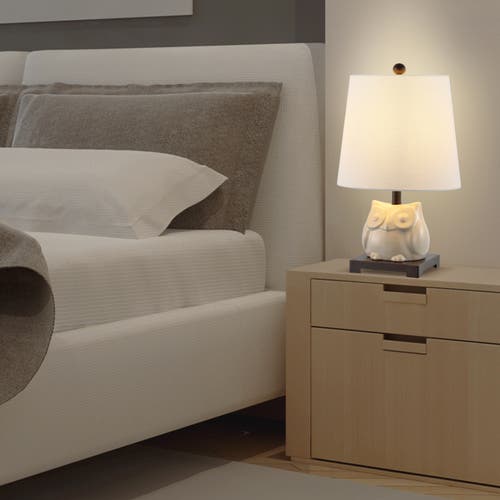 Jonathan Y Justina Ceramic Mini Led Table Lamp In Antique White