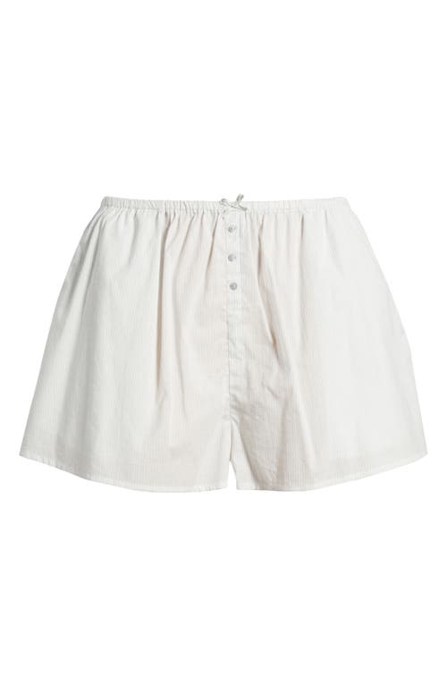 Florence By Mills Stripe Stretch Cotton Sleep Shorts In Soft Zen Stripe