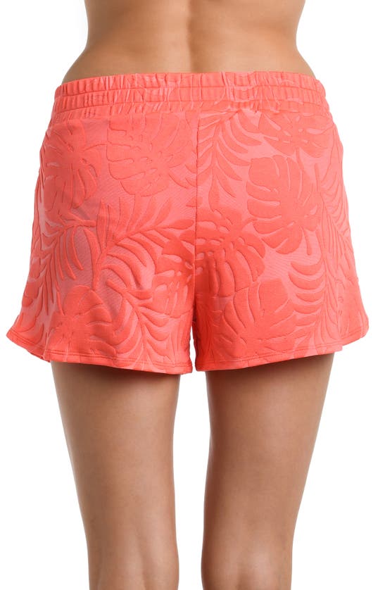 Shop La Blanca Island Palm Cover-up Shorts In Coral
