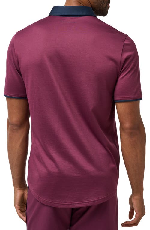 Shop Travismathew Home Game Cotton Blend Polo In Mauve Wine