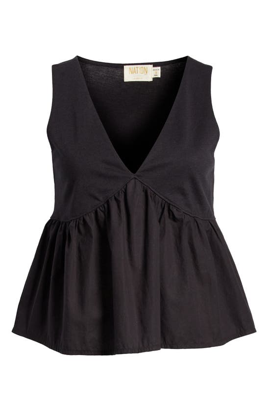 Shop Nation Ltd Attenia Babydoll Tank In Jet Black