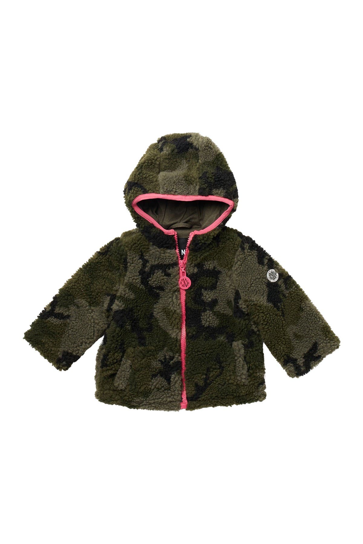 dkny camo puffer coat