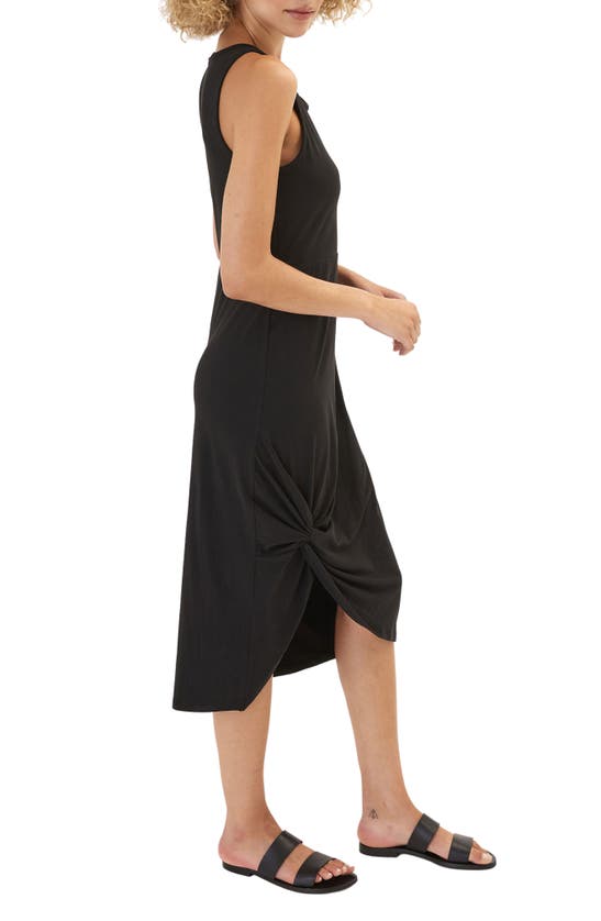 Shop Threads 4 Thought Lula Knotted Sleeveless Jersey Midi Dress In Black