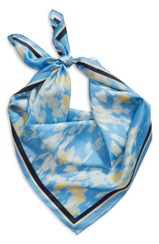 Shop Nordstrom Print Silk Square Scarf In Blue Lotus Blur