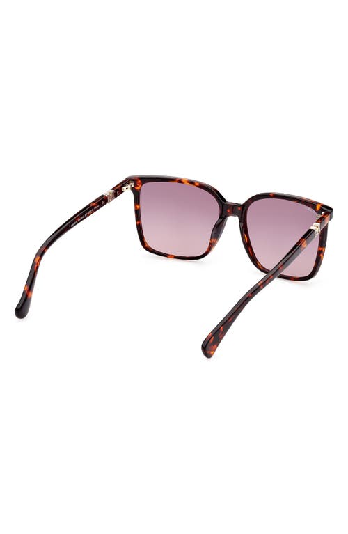 Shop Max Mara 57mm Gradient Square Sunglasses In Red Havana/gradient Brown