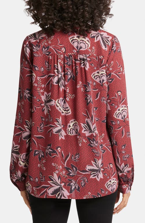 Nydj Simone Recycled Polyester Popover Top In Rosa Blooms