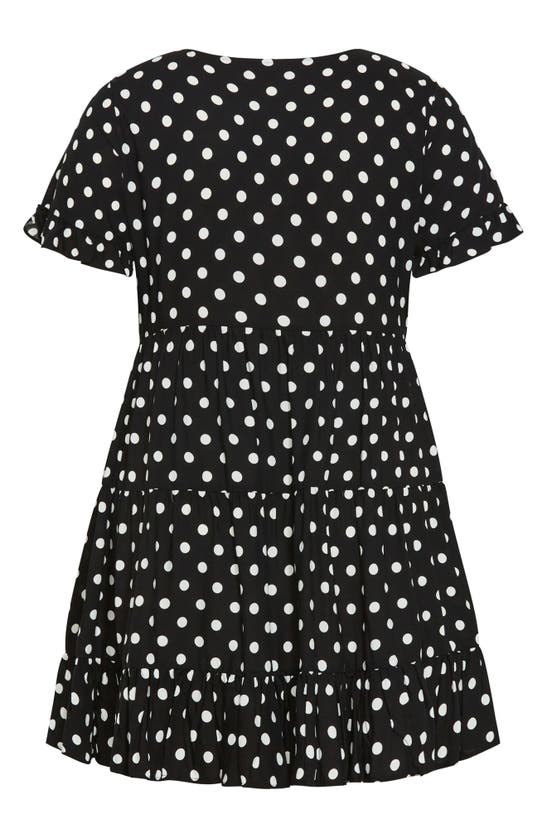 Shop City Chic Nikki Print Dress In Black White Spot