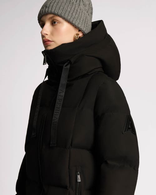 Alpenhaus Cluze Mid-length Puffer With Square Quilting In Black