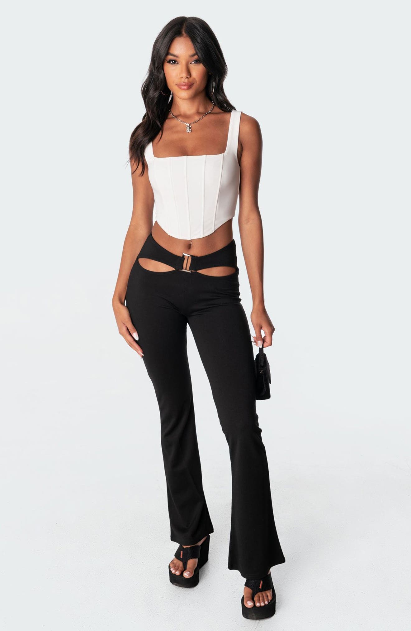 EDIKTED Isla Corset Crop Top Nordstrom