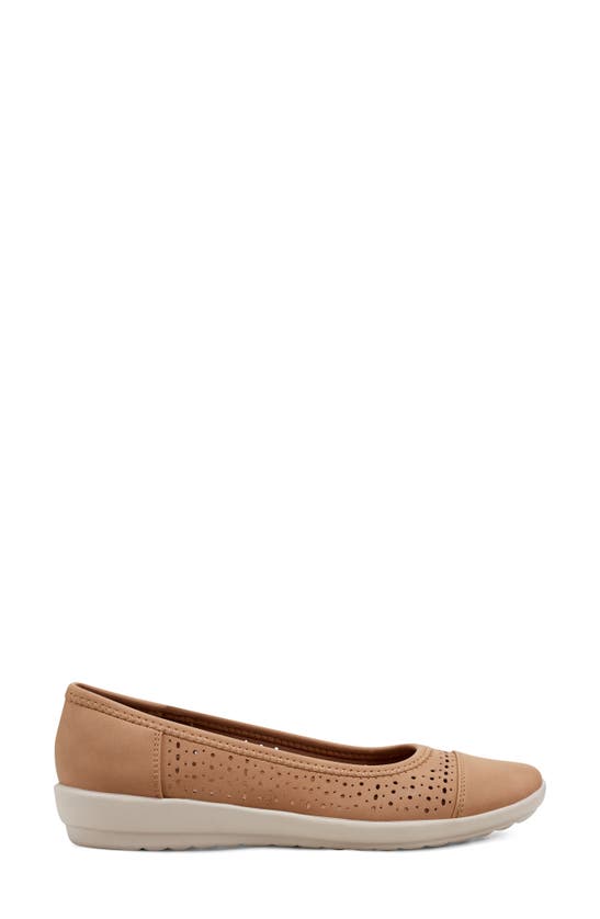 Shop Easy Spirit Luciana Perforated Flat In Tan