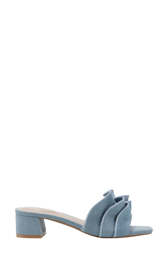 Shop Bandolino Rista Ruffle Slide Sandal In Blue