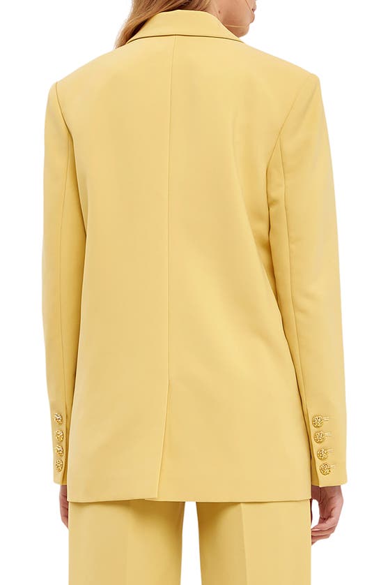 Shop English Factory Structured Double Breasted Blazer In Daffodil