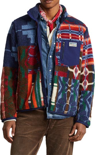 Polo Ralph Lauren High Pile Jacquard Fleece Zip Jacket | Nordstrom