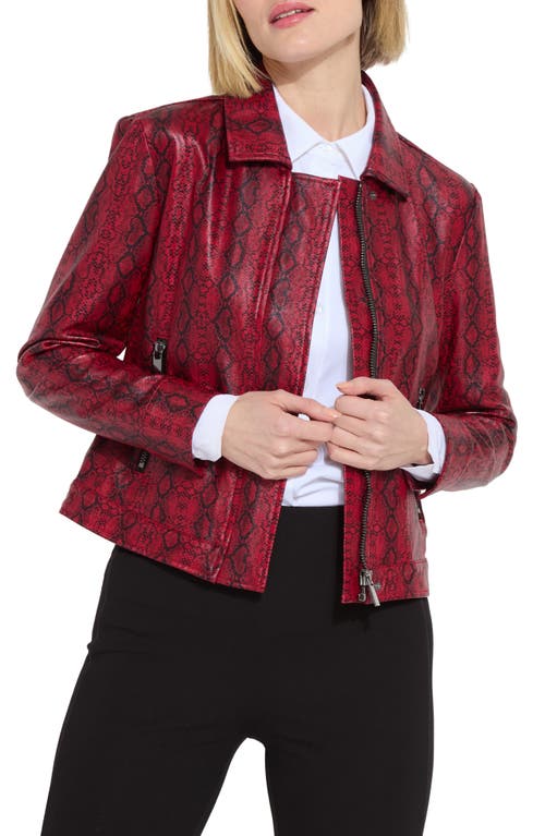 Shop Lyssé Estrella Snakeskin Print Faux Suede Jacket In Deep Snake