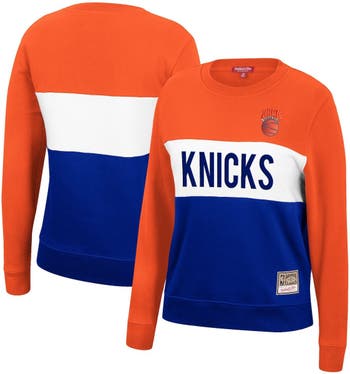 Mitchell & Ness /orange New York Knicks Hardwood Classics Colorblock 2.0 Pullover  Sweatshirt At Nordstrom in Blue