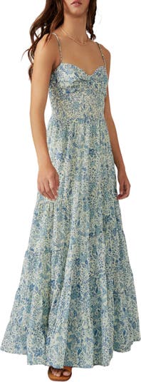 Free People Sundrenched Floral Smocked Bodice Maxi Sundress | Nordstrom