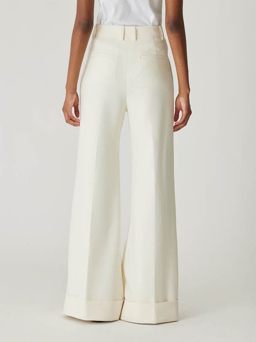 Shop Rebecca Taylor Refined Suiting Wide Leg Trouser In Cream