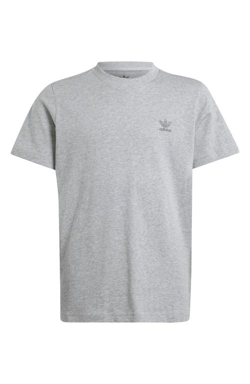 adidas Kids' Essentials Trefoil Logo Cotton T-Shirt Medium Grey Heather at