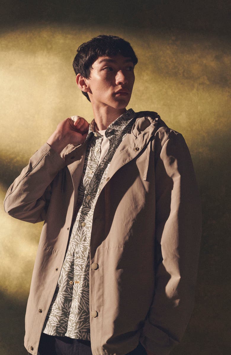 Barbour Newland Hooded Rain Jacket, Alternate, color, Concrete