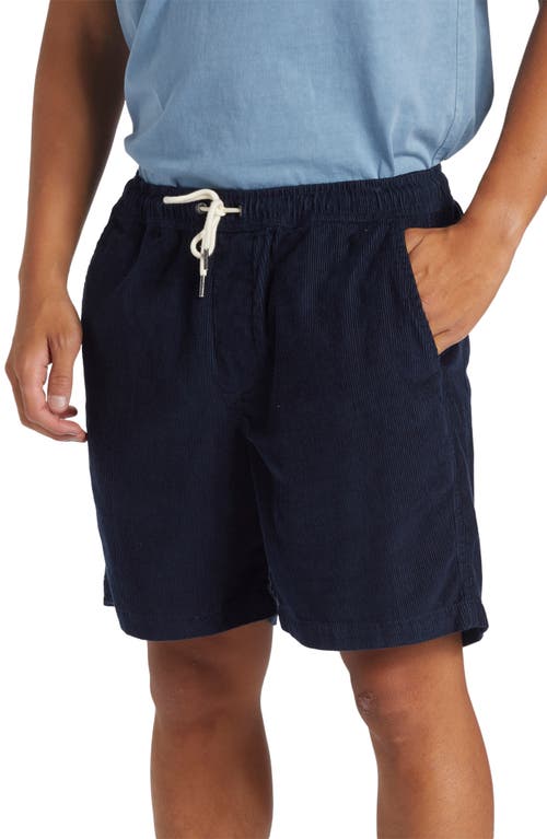 Shop Quiksilver Taxer Corduroy Drawstring Shorts In Dark Navy