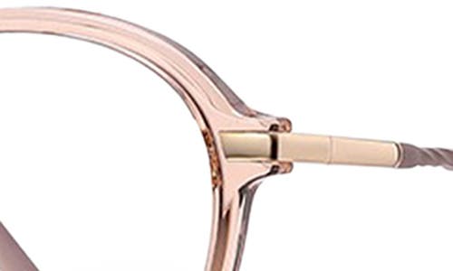 Fifth & Ninth Elsie 53mm Round Blue Light Blocking Glasses In Transparent Pink