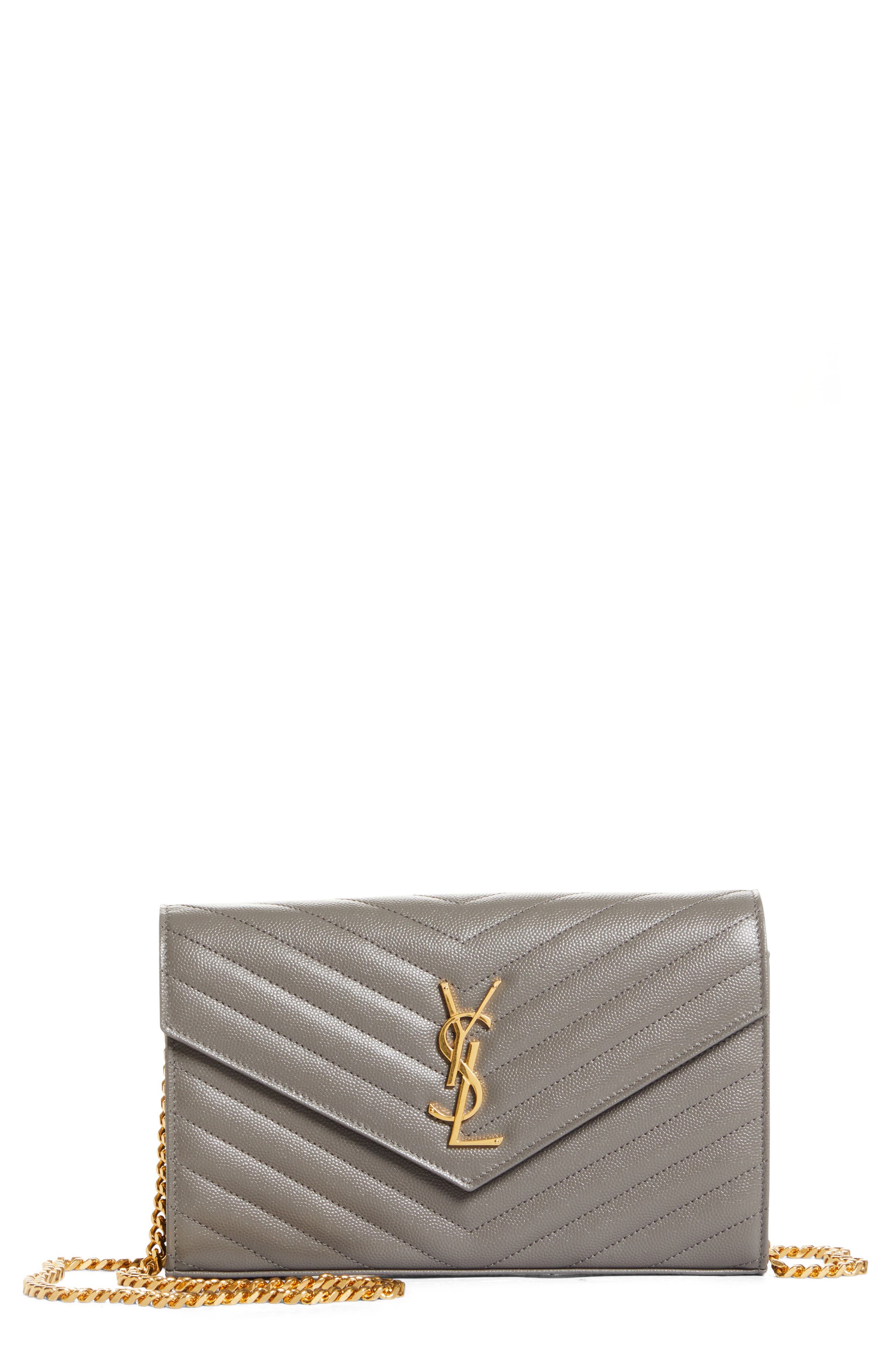 ysl grey card holder