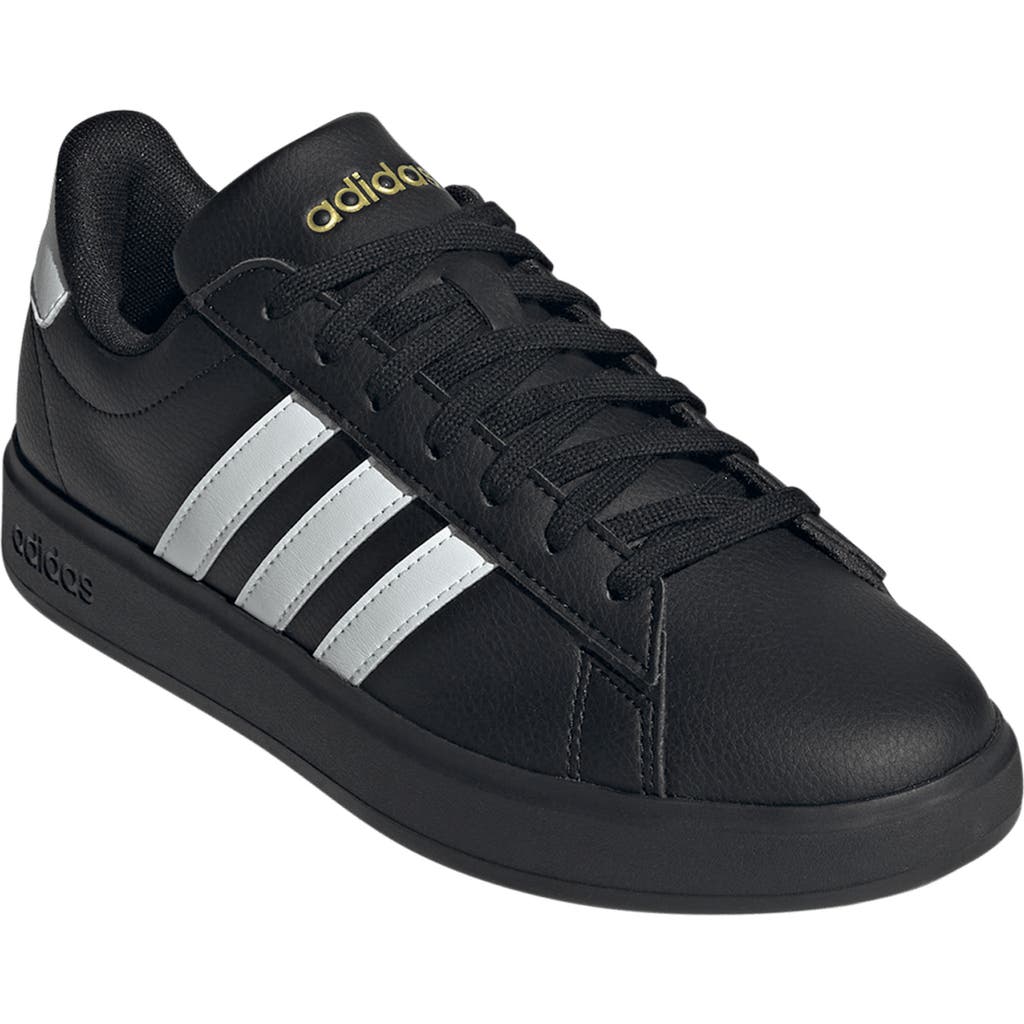 Adidas Originals Adidas Grand Court 2.0 Sneaker In Black/white/gold Met.