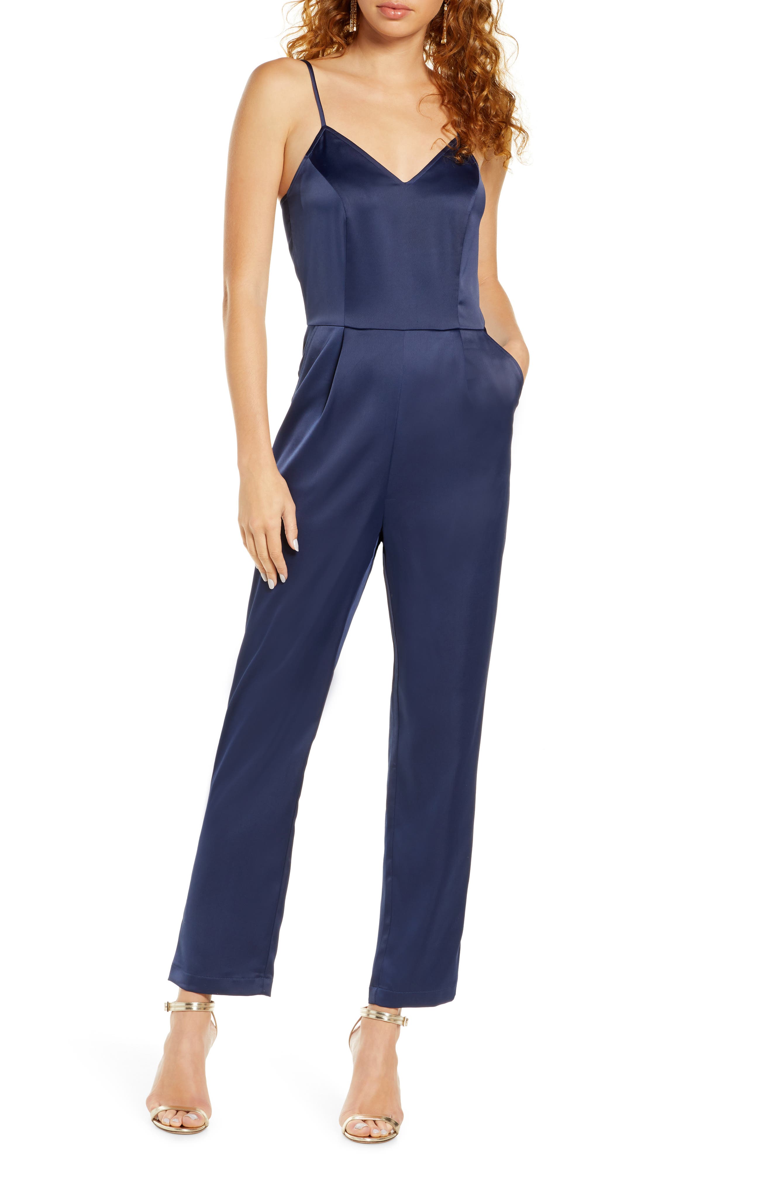 lulus touch of heaven satin jumpsuit