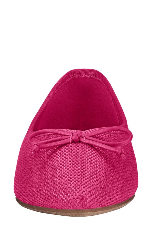 Birdies Goldfinch Pointed Toe Ballet Flat In Raspberry Raffia