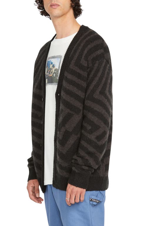 Volcom Driftop Jacquard Cardigan In Black