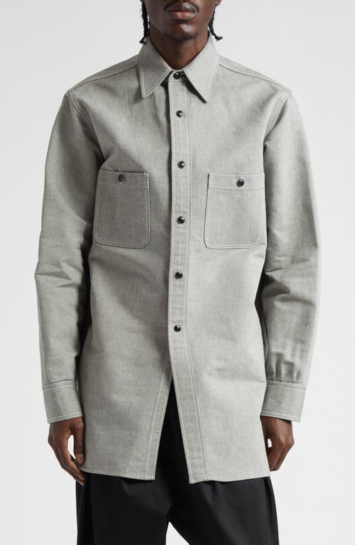 Maison Margiela Cotton Twill Button-Up Shirt Caviar at Nordstrom,