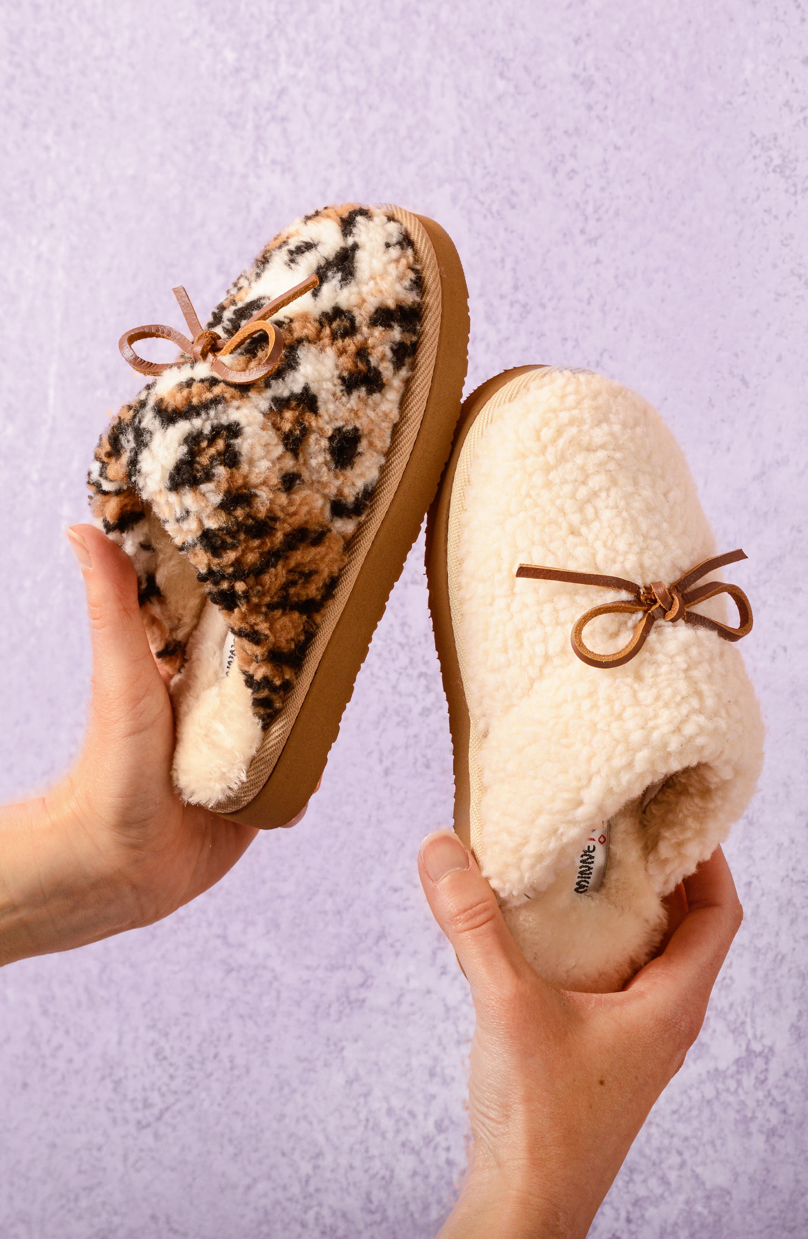 fur scuff slippers