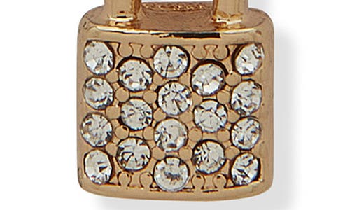 Shop Dkny Padlock Pendant Necklace & Earrings Set In Gold/crystal