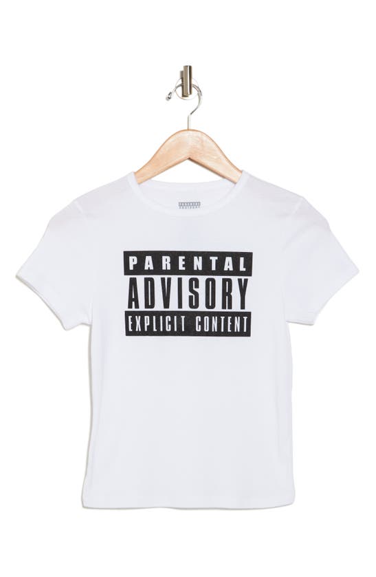 Philcos Parental Advisory Cotton Graphic T-shirt In White