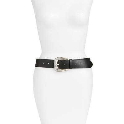 Frye Western Leather Belt, Black