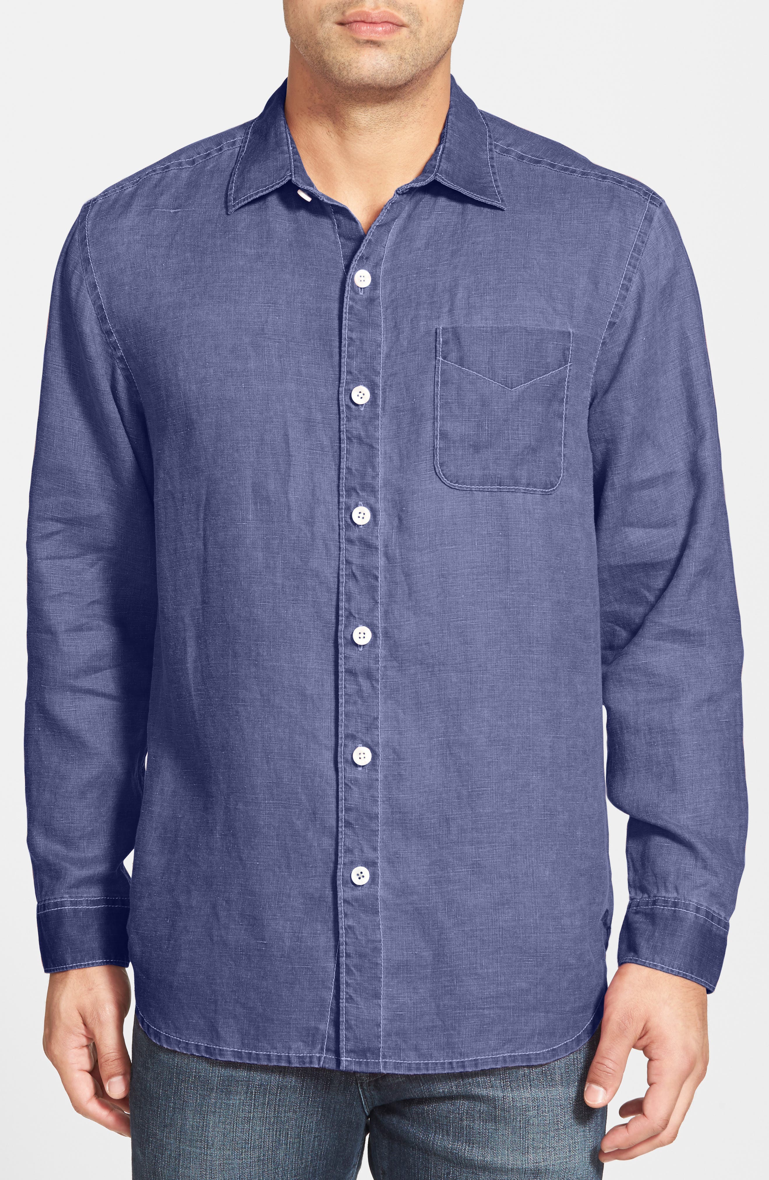 Tommy Bahama Sea Glass Breezer Original Fit Linen Shirt In Orient Blue