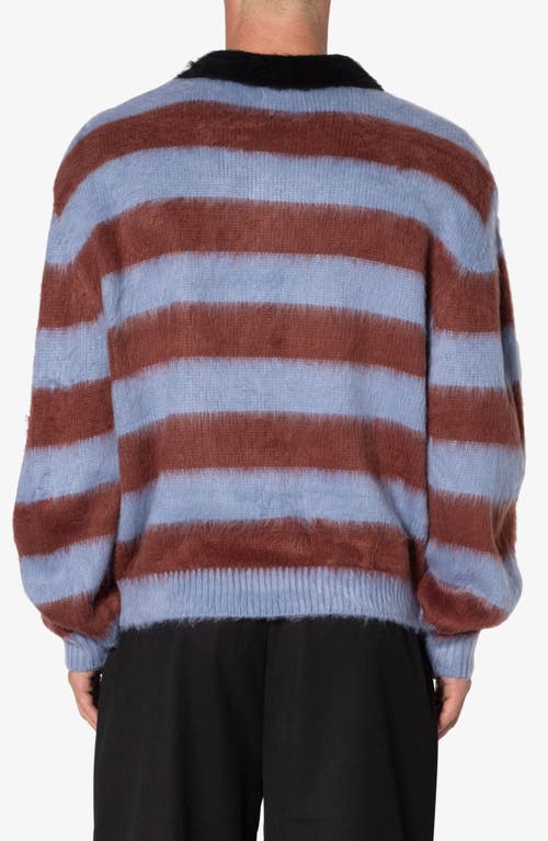 MNML MNML PREP STRIPE FUZZY POLO SWEATER 