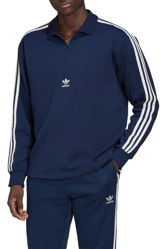 ADIDAS ORIGINALS ADICOLOR 3-STRIPES LONG SLEEVE ZIP POLO