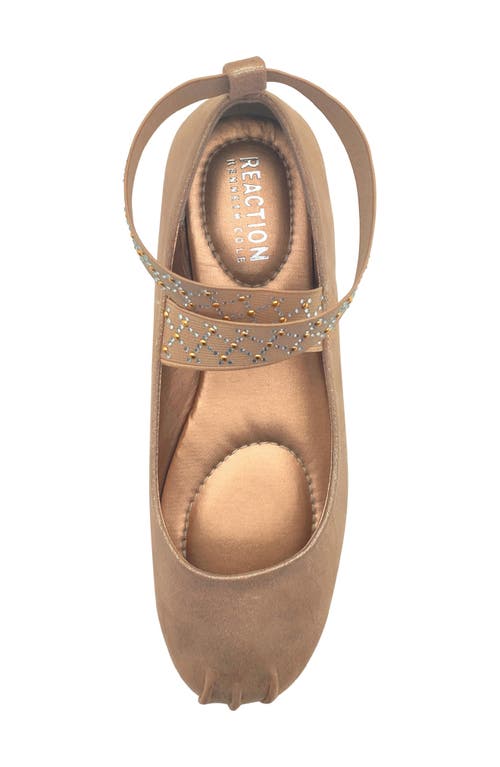 Reaction Kenneth Cole Elizabeth Elastic Strap Ballet Flat In Fawn Micro