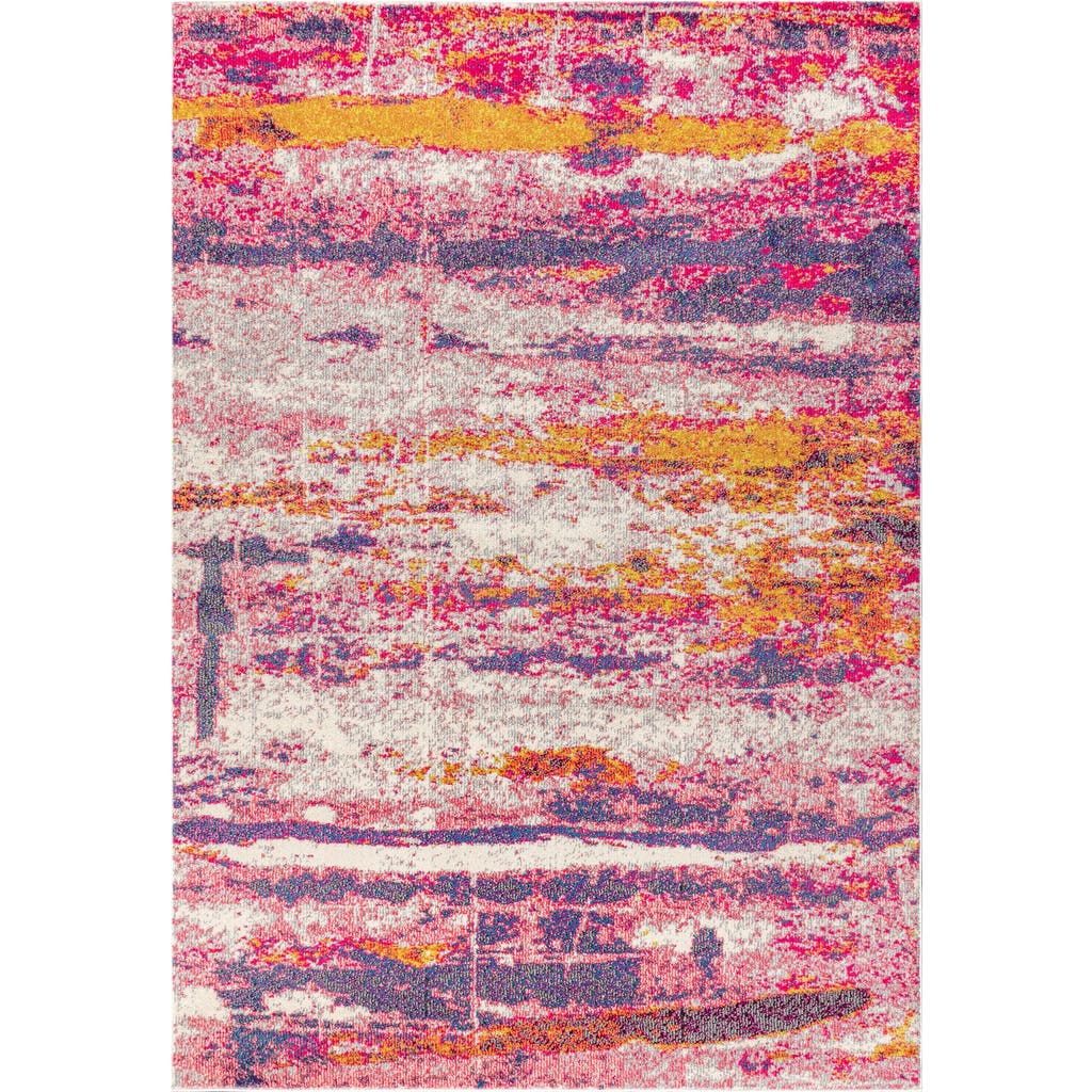 Jonathan Y Contemporary Pop Modern Abstract Brushstroke Area Rug In Pink/cream