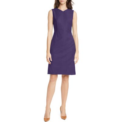 Boss Dayami Wool Sheath Dress, Purple