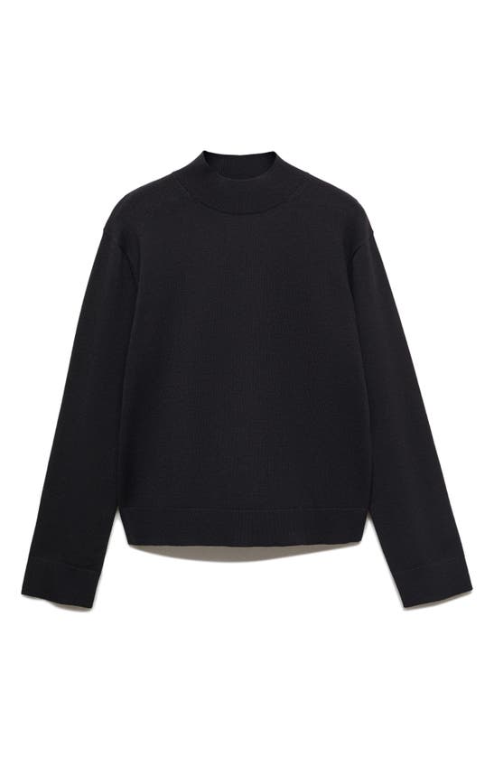 Shop Mango Funnel Neck Sweater In Black