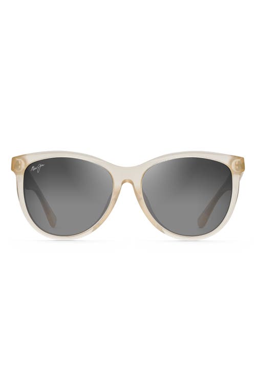 Maui Jim Glory Glory Gs833-24s Cat Eye Polarized Sunglasses In Milky Almond/neutral Grey